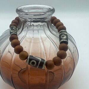 Wood Bead Bracelet Dzi Bead Adjustable‎ Boho Bracelet Women's Jewelry festival